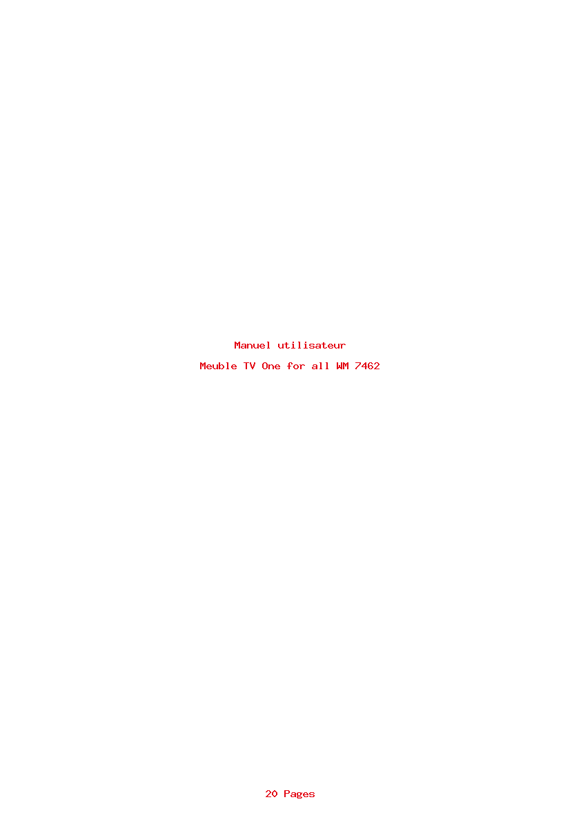Page 1 de la notice Manuel utilisateur One for all WM 7462