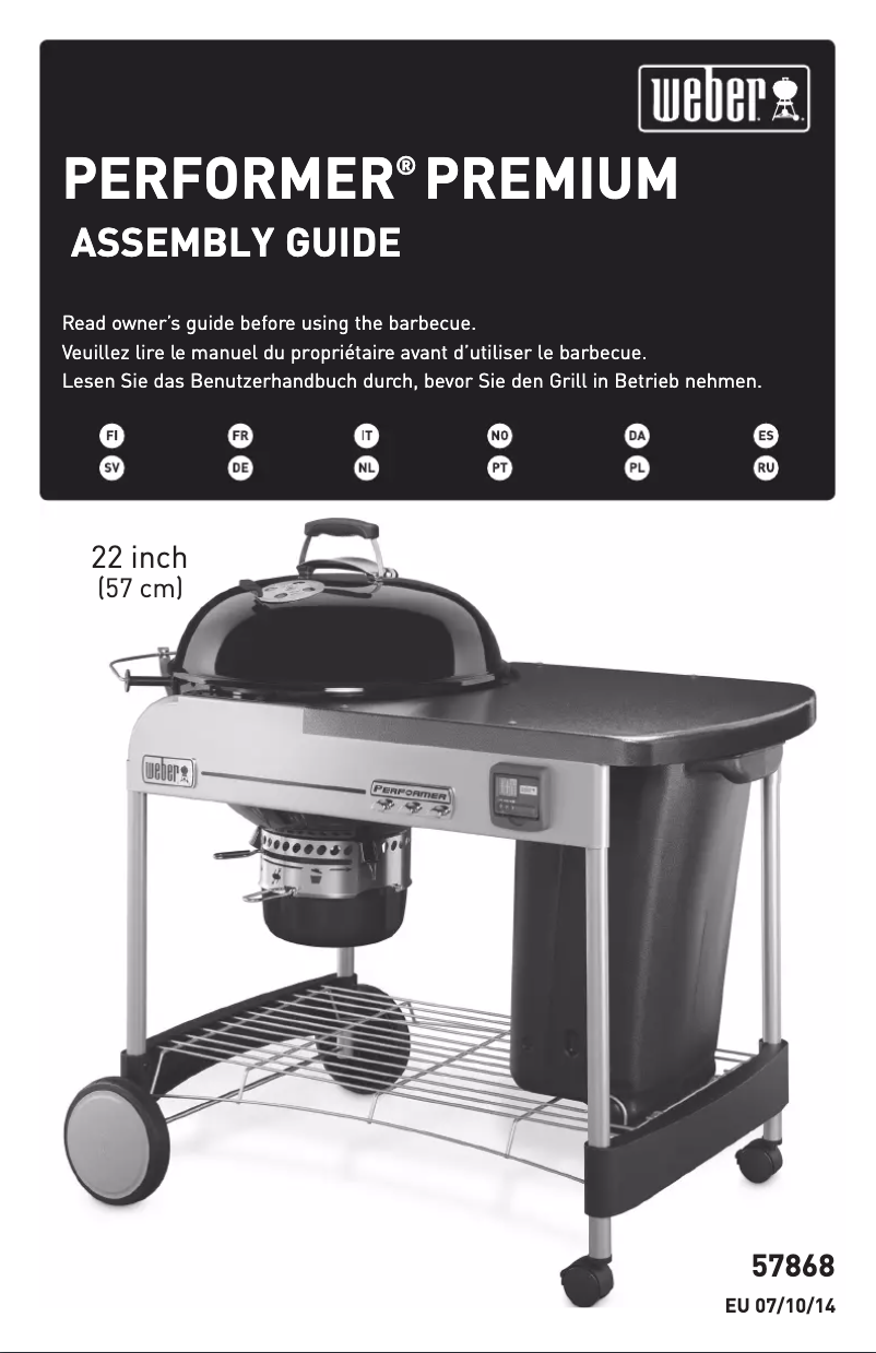 Page 1 de la notice Manuel utilisateur Weber Performer Premium GBS 57 cm