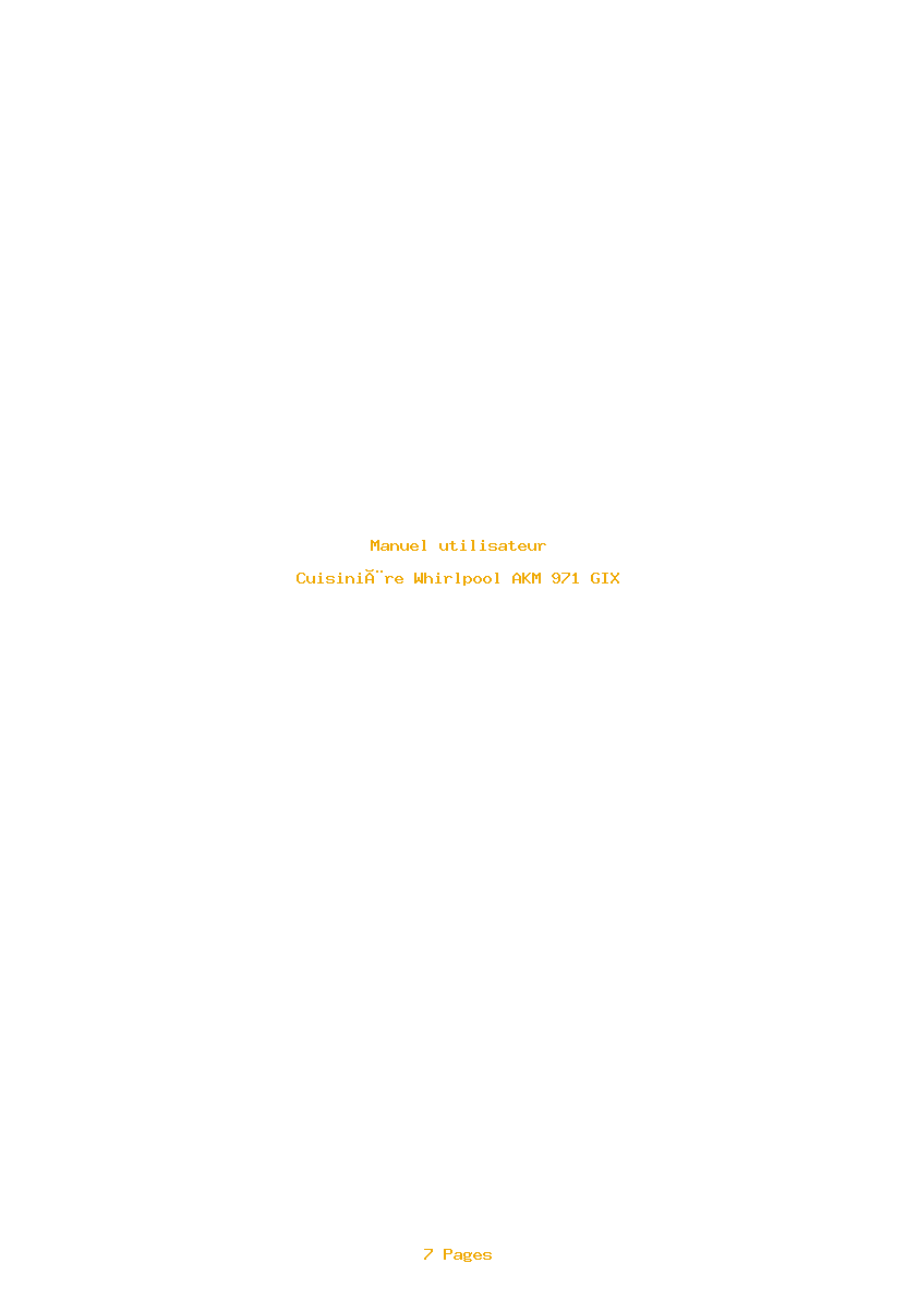 Page 1 de la notice Manuel utilisateur Whirlpool AKM 971 GIX