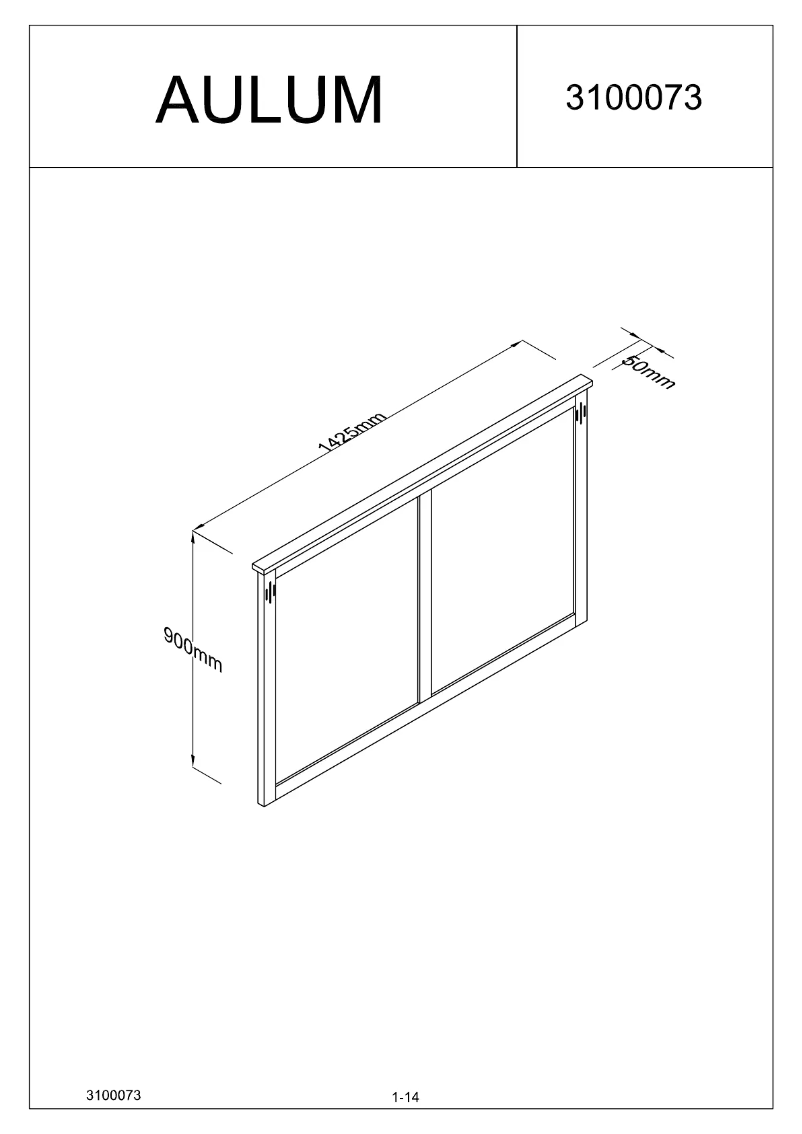 Page 1 de la notice Manuel utilisateur JYSK Aulum (140x90)
