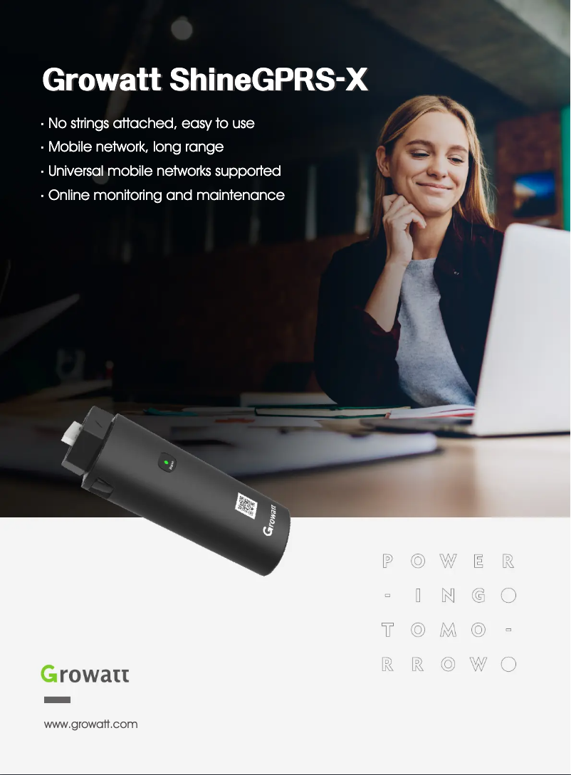 Page 1 de la notice Fiche technique Growatt ShineGPRS-X