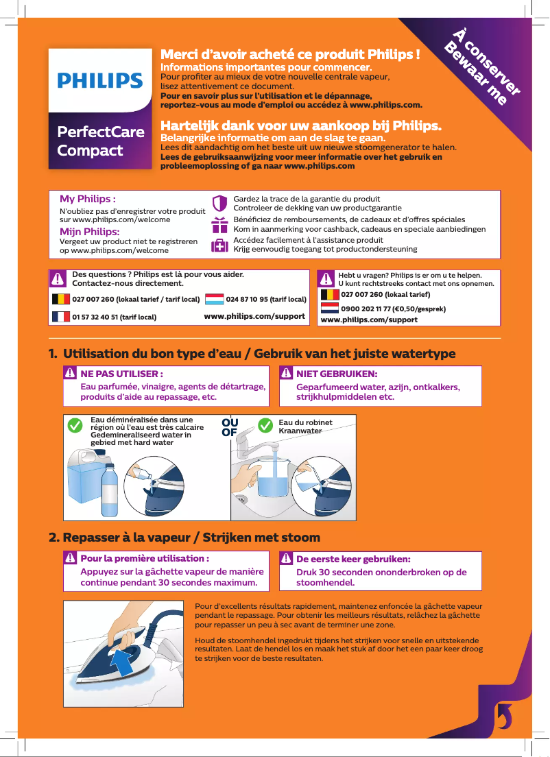 Página 1 del manual Guía de inicio rápido Philips Perfectcare Compact GC7844