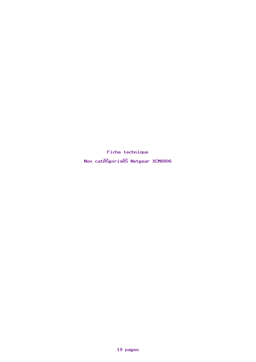 Page 1 de la notice Fiche technique Netgear XCM8806