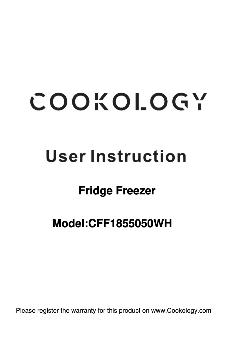 Page 1 de la notice Manuel utilisateur Cookology CFF1855050BK