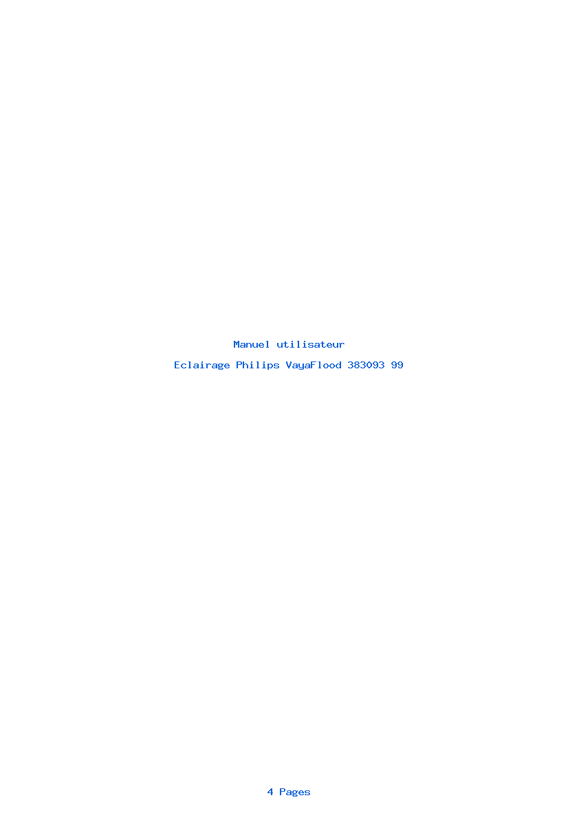 Page 1 de la notice Manuel utilisateur Philips VayaFlood 383093 99