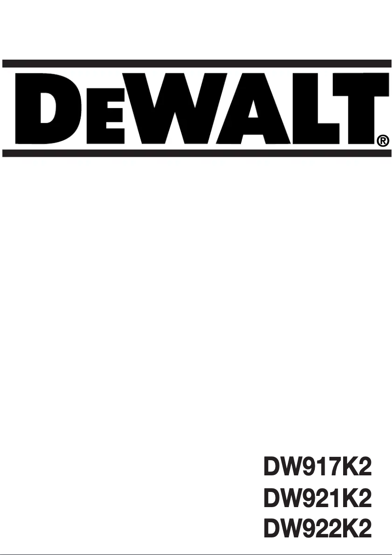 Página 1 del manual Manual de usuario DeWalt DW917K2