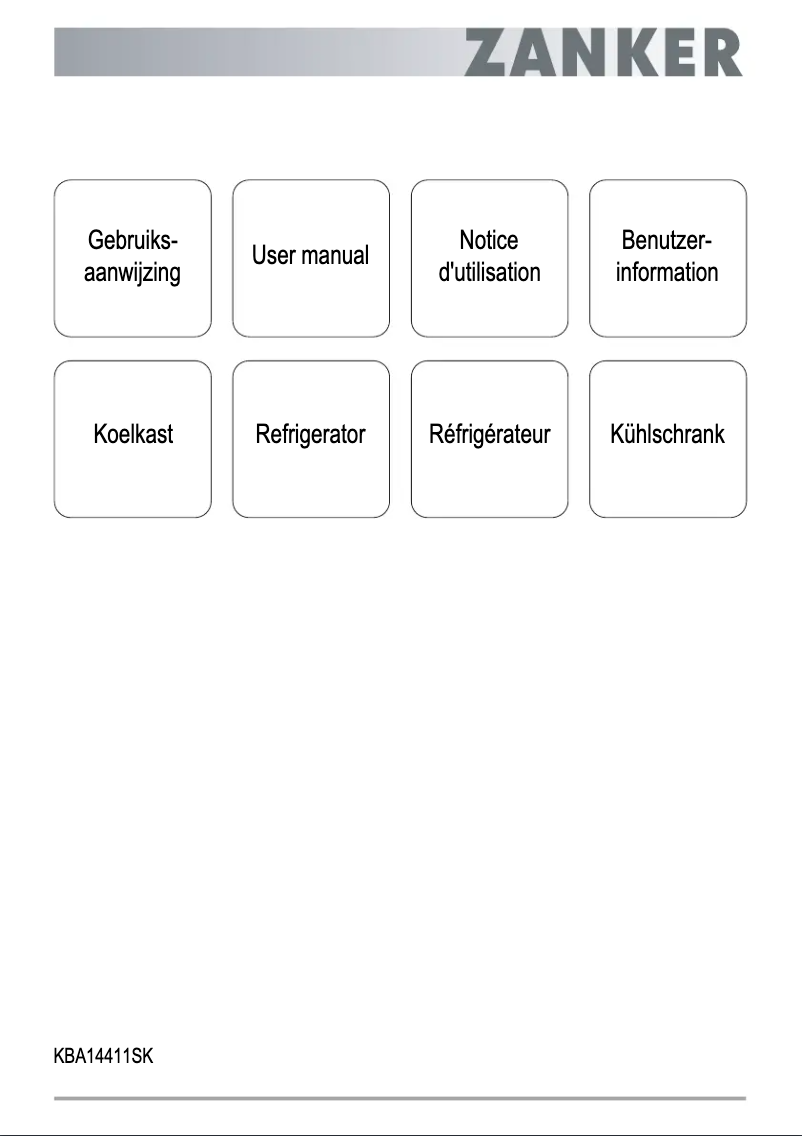Page 1 de la notice Manuel utilisateur Zanker KBA14411SK