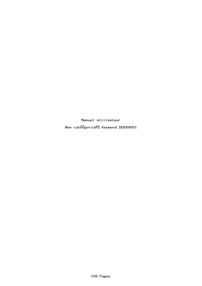 Image de la première page du manuel de l'appareil DDX8905S