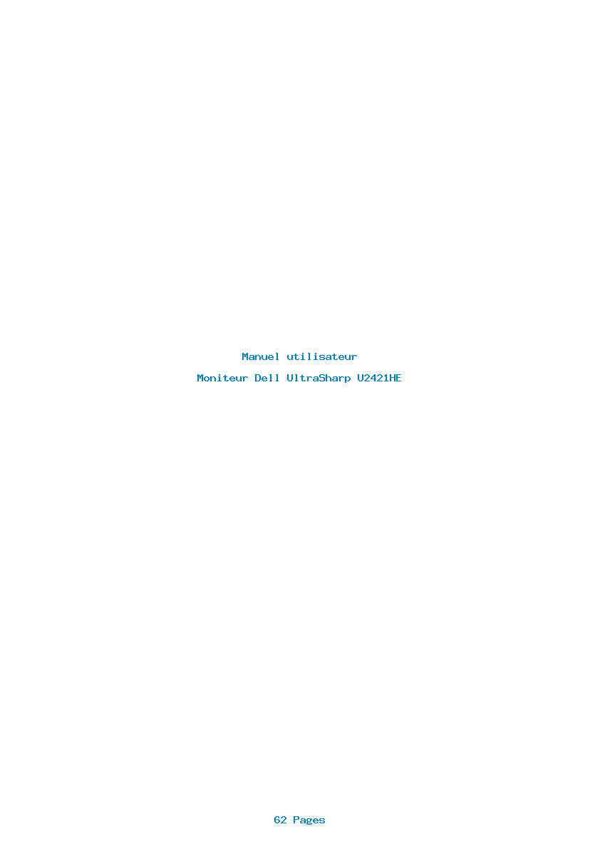 Page 1 de la notice Manuel utilisateur Dell UltraSharp U2421HE