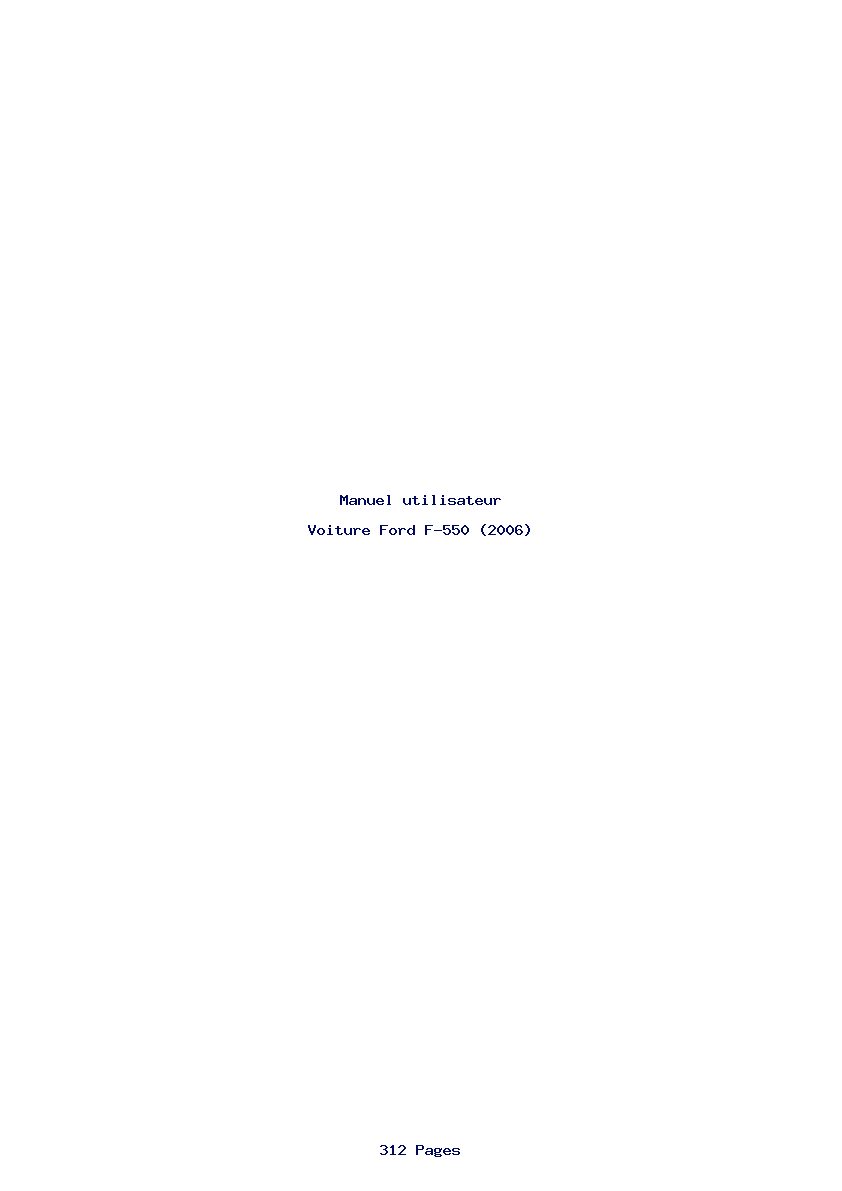 Page 1 de la notice Manuel utilisateur Ford F-550 (2006)