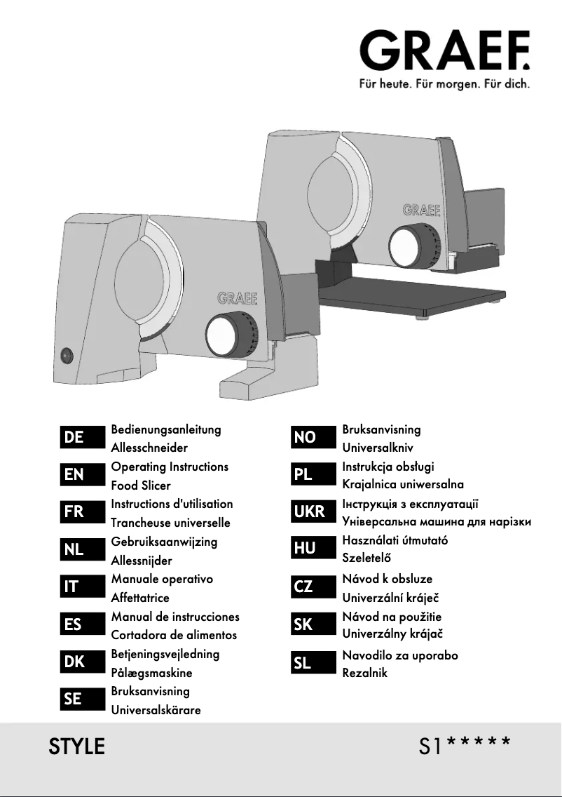 Page 1 de la notice Manuel utilisateur Graef S12002