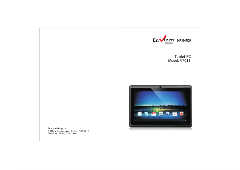 Page 1 de la notice Manuel utilisateur Envizen Digital V7011