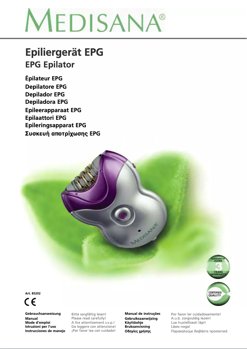 Page 1 de la notice Manuel utilisateur Medisana EPG