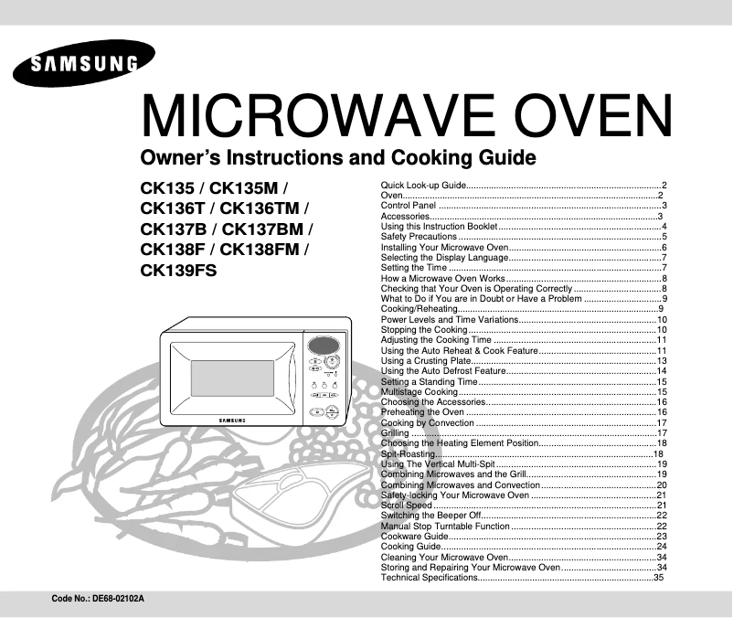 Página 1 del manual Manual de usuario Samsung CK139FS
