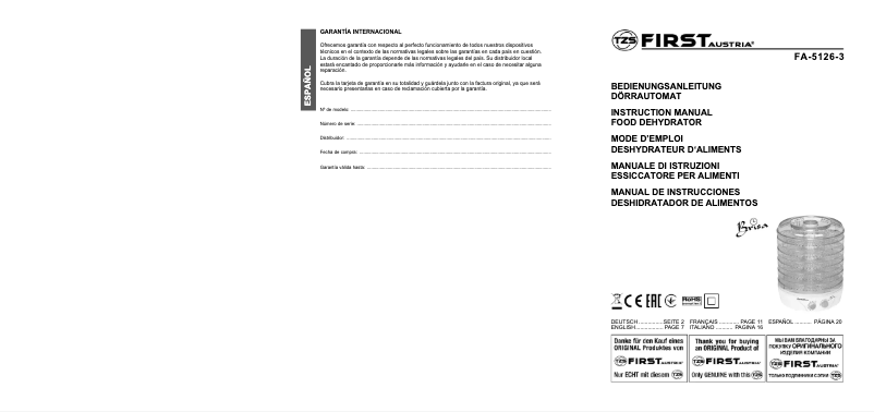 Página 1 del manual Manual de usuario First Austria FA-5126-3