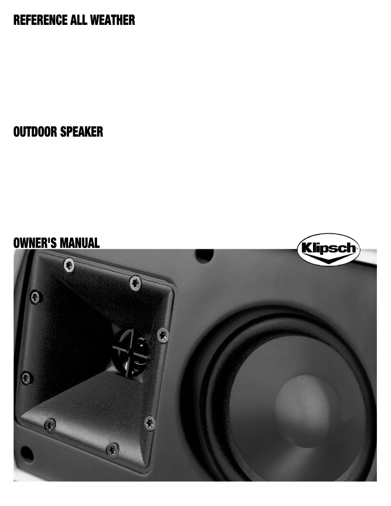 Page 1 de la notice Mode d'emploi Klipsch AW-400