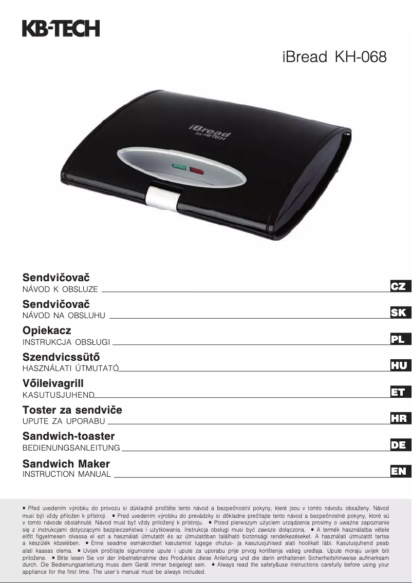 Page 1 de la notice Manuel utilisateur KB-TECH KH-068