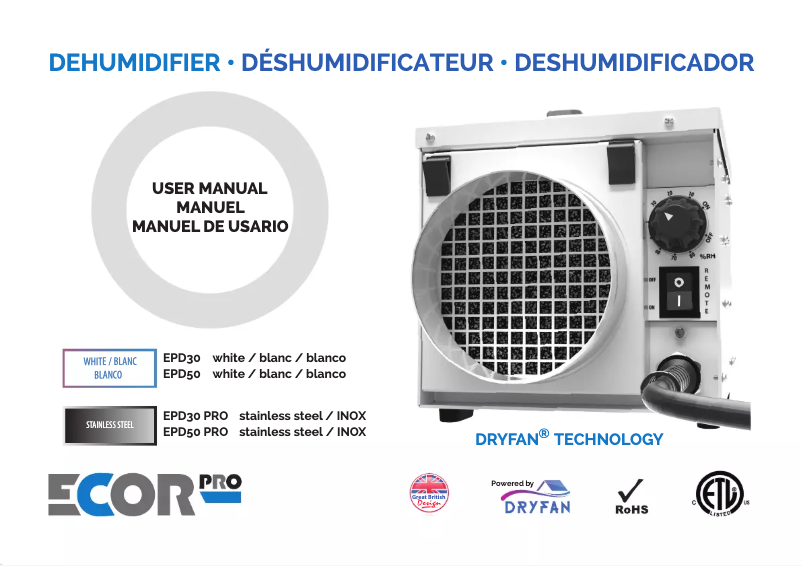 Page 1 de la notice Manuel utilisateur Ecor Pro EPD30