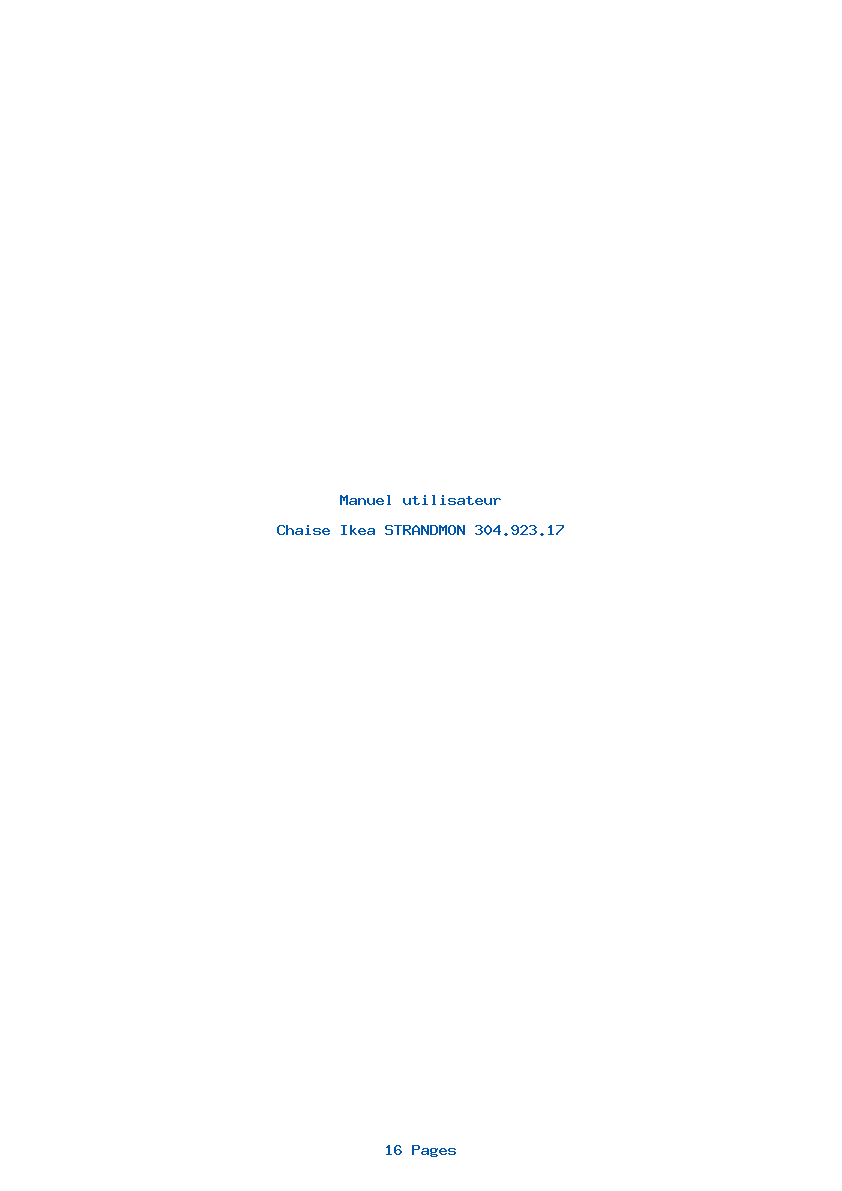 Page 1 de la notice Manuel utilisateur Ikea STRANDMON 304.923.17
