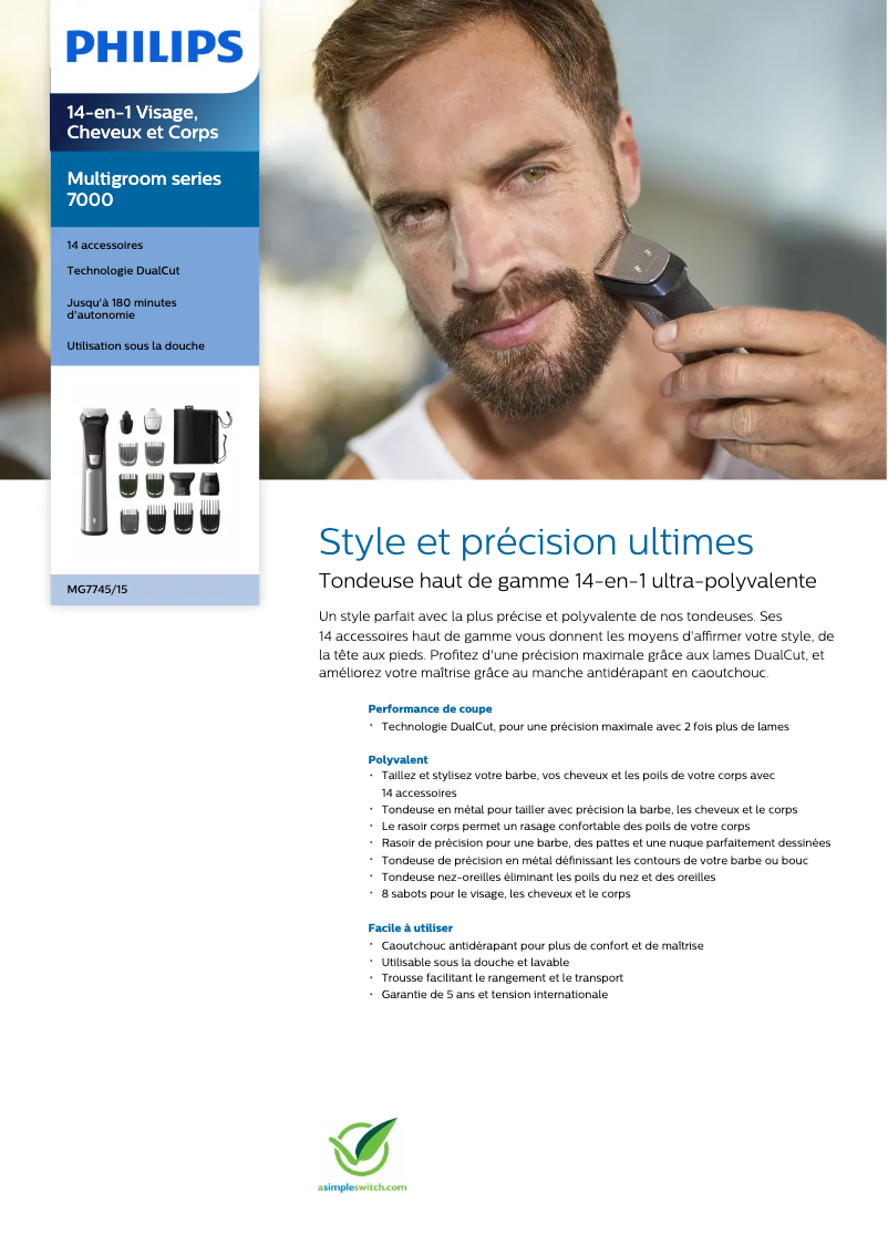 Page 1 of the manual User Manual Philips MG7745