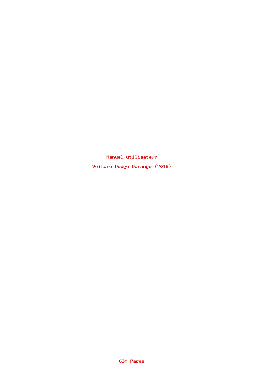 Page 1 de la notice Manuel utilisateur Dodge Durango (2016)