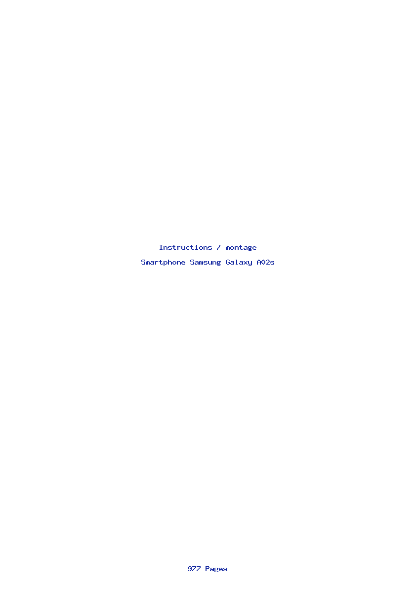 Page 1 de la notice Instructions / montage Samsung Galaxy A02s