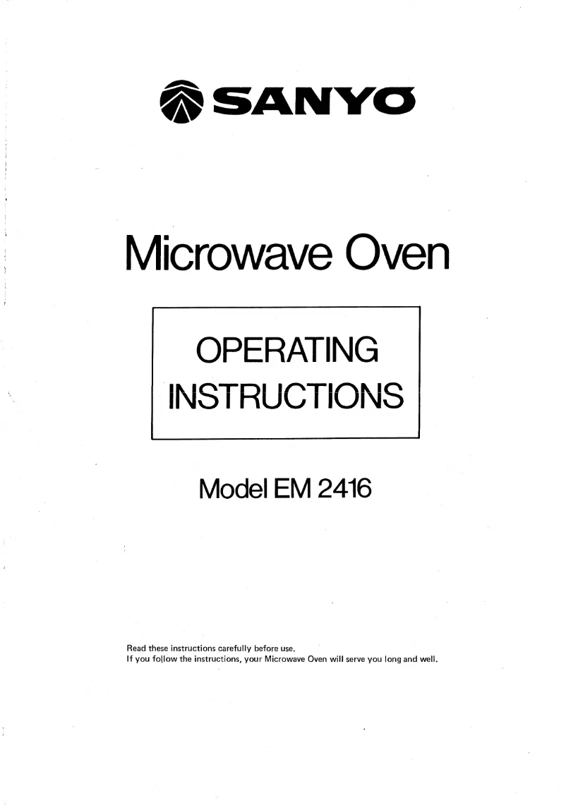 Page 1 de la notice Manuel utilisateur Sanyo EM-2416