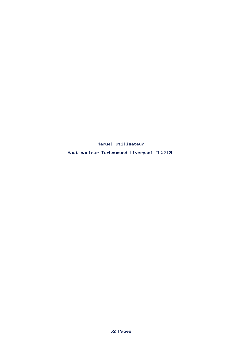 Page 1 de la notice Manuel utilisateur Turbosound Liverpool TLX212L