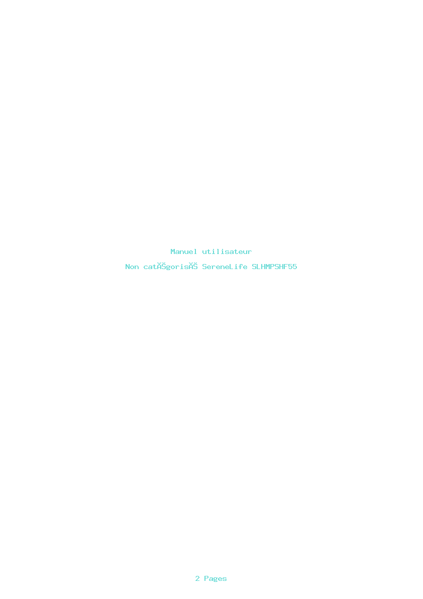 Page 1 de la notice Manuel utilisateur SereneLife SLHMPSHF55