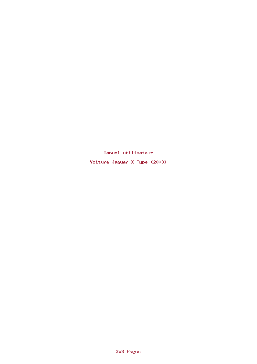 Image de la première page du manuel de l'appareil X-Type (2003)