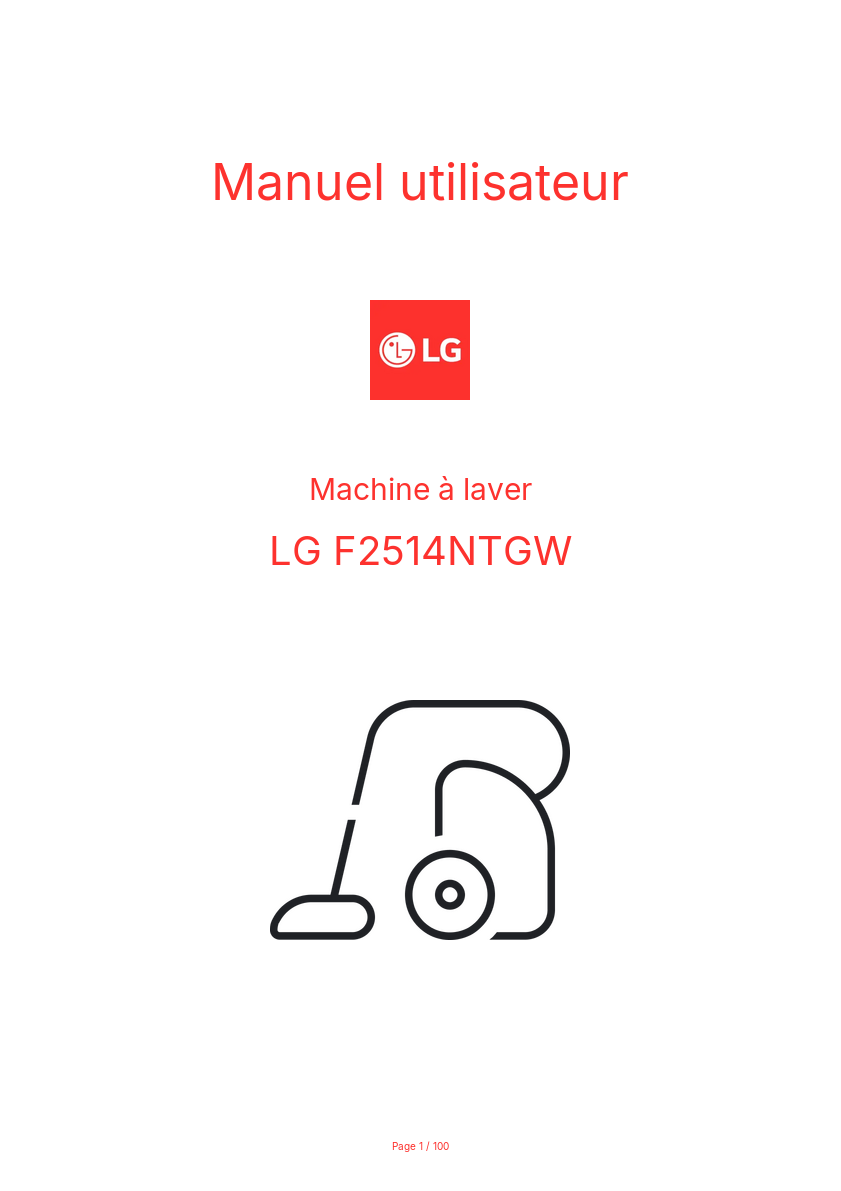 Image de la première page du manuel de l'appareil F2514NTGW