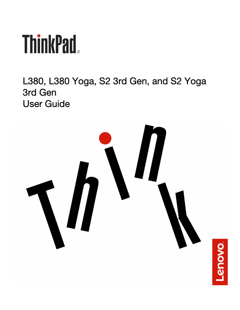 Page 1 of the manual User Manual Lenovo ThinkPad S2 Yoga