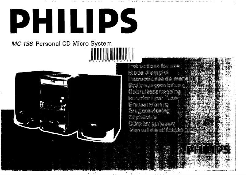 Page 1 de la notice Manuel utilisateur Philips MC 136