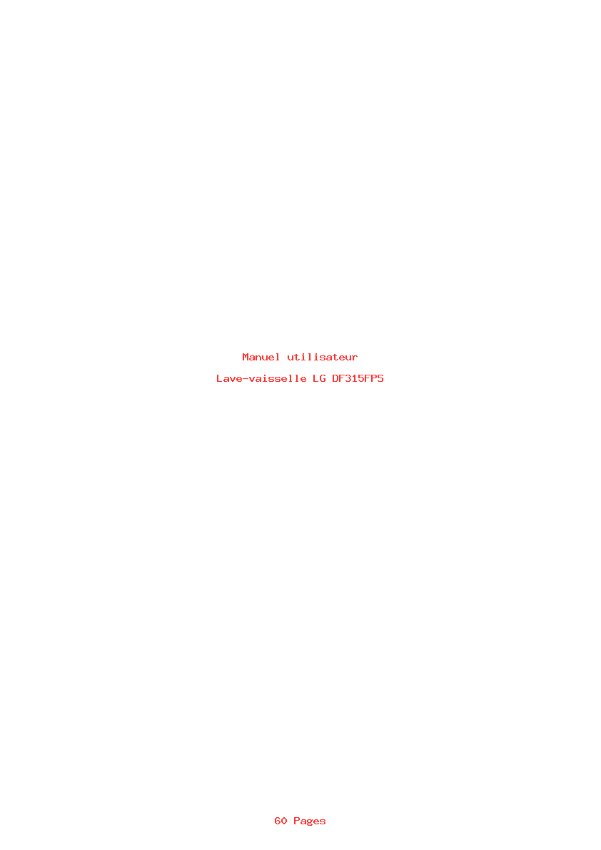 Page 1 de la notice Manuel utilisateur LG DF315FPS