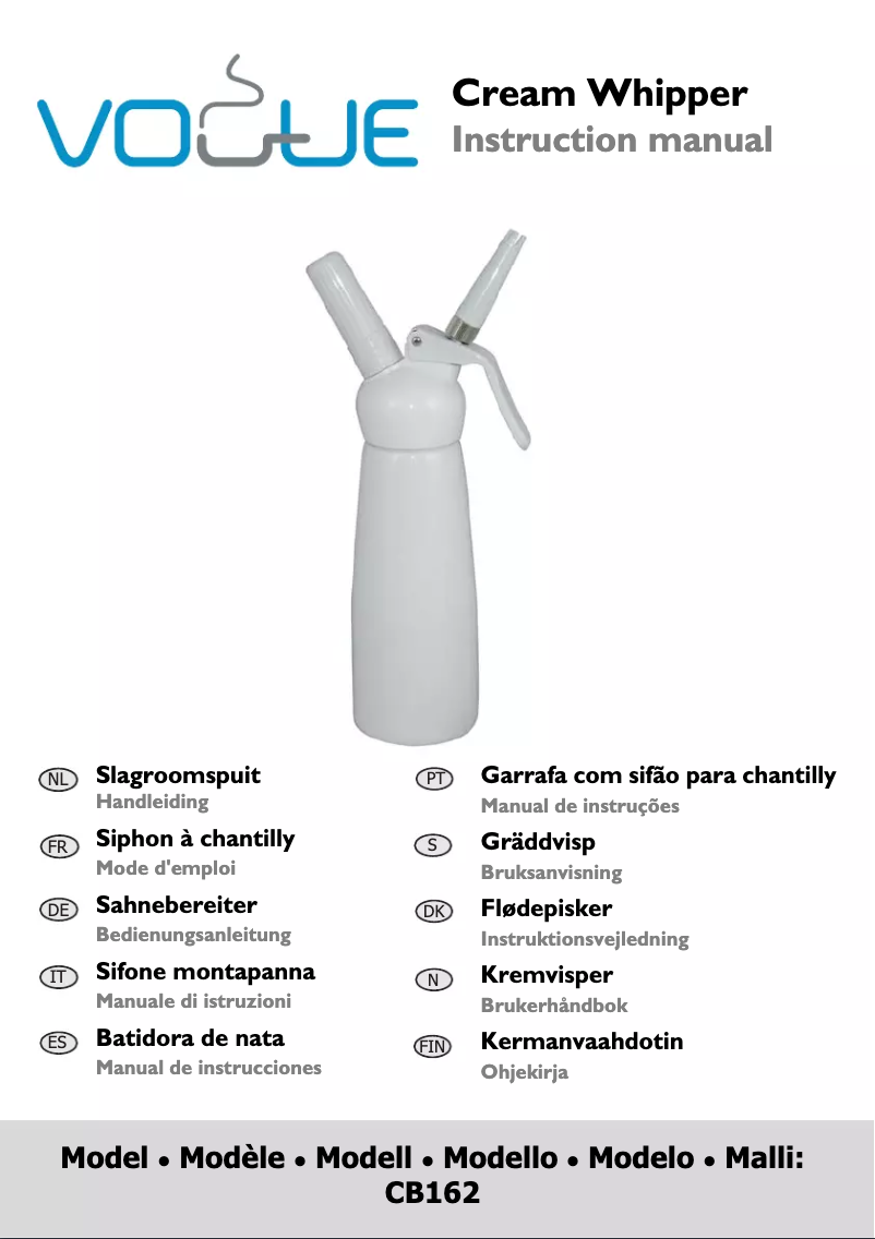 Página 1 del manual Manual de usuario Vogue CB162