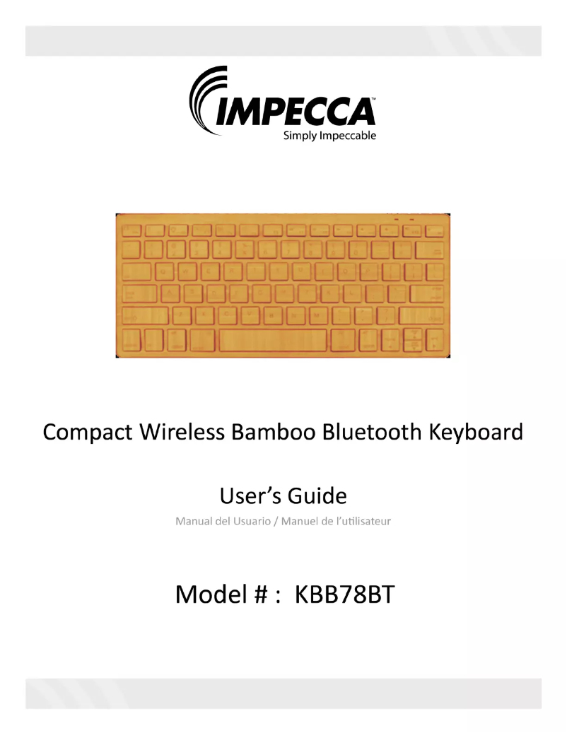 Page 1 de la notice Manuel utilisateur Impecca KBB78BTG