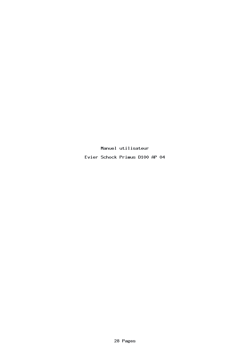 Page 1 de la notice Manuel utilisateur Schock Primus D100 AP 04