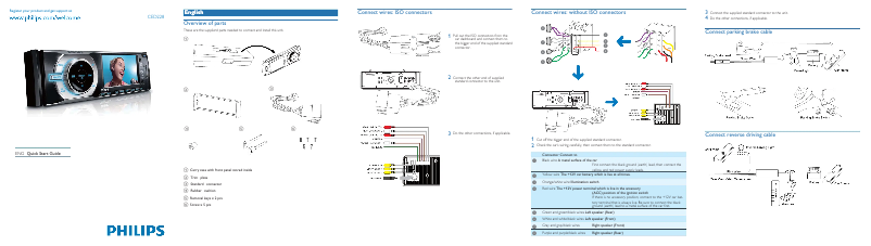 Page 1 de la notice Guide de démarrage rapide Philips CED228