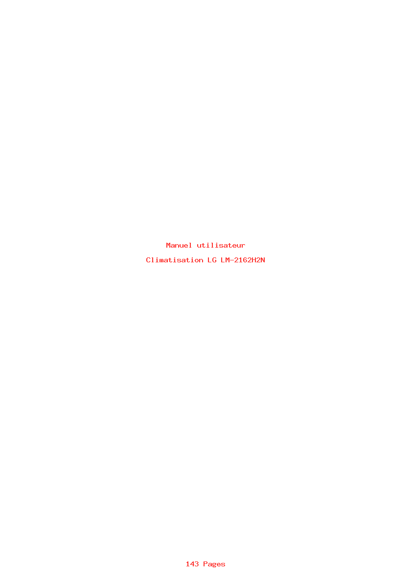 Page 1 de la notice Manuel utilisateur LG LM-2162H2N