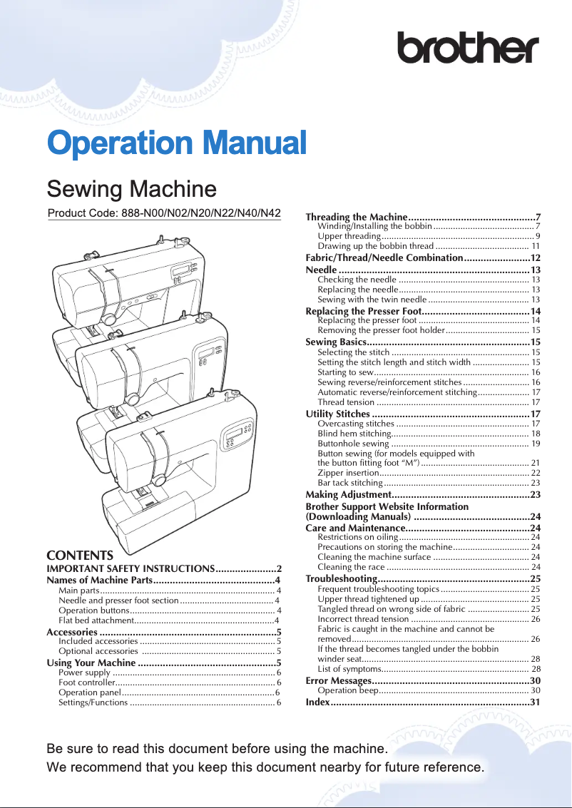 Page 1 de la notice Manuel utilisateur Brother FS80X