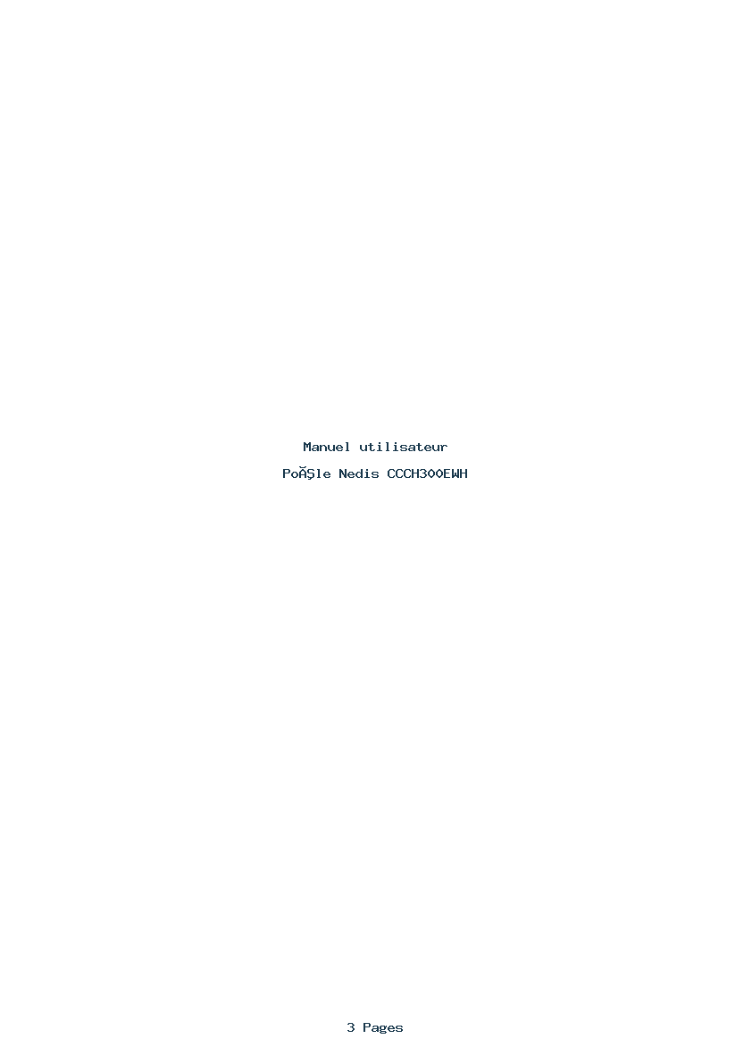 Page 1 de la notice Manuel utilisateur Nedis CCCH300EWH