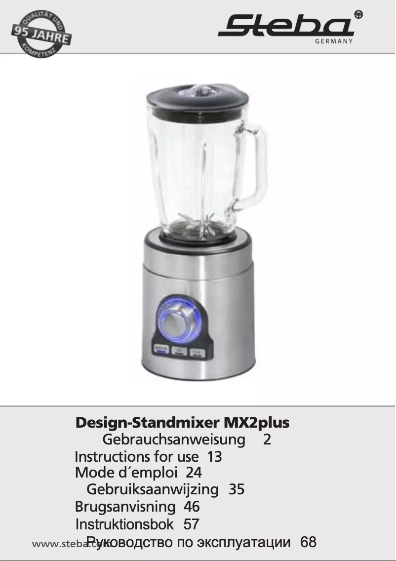 Page 1 de la notice Manuel utilisateur Steba MX 2 Plus