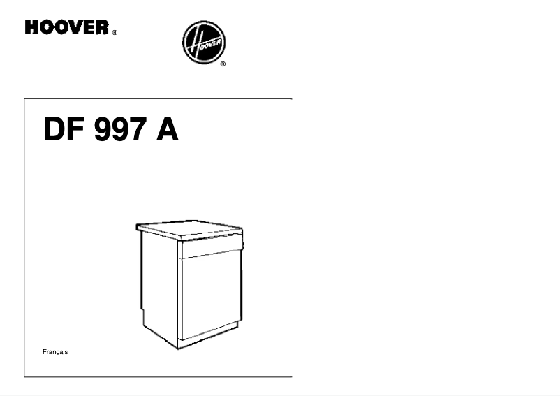 Page 1 de la notice Manuel utilisateur Hoover DF997A FR