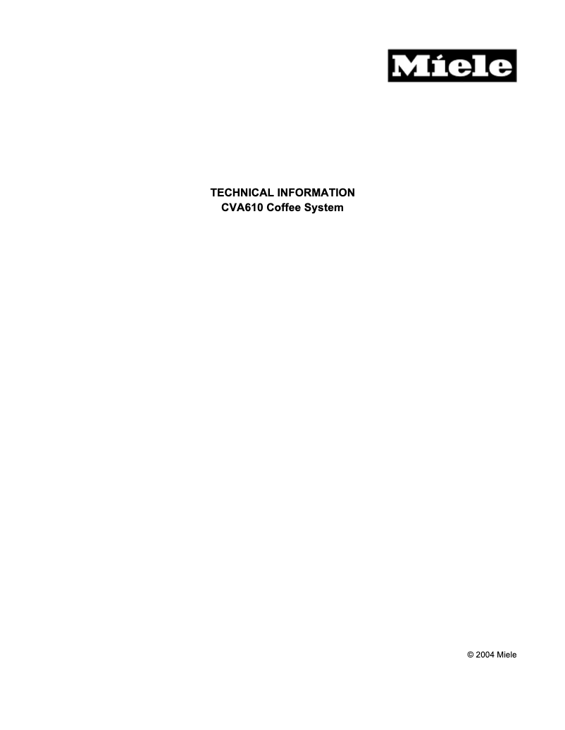 Page 1 de la notice Manuel utilisateur Miele CVA610