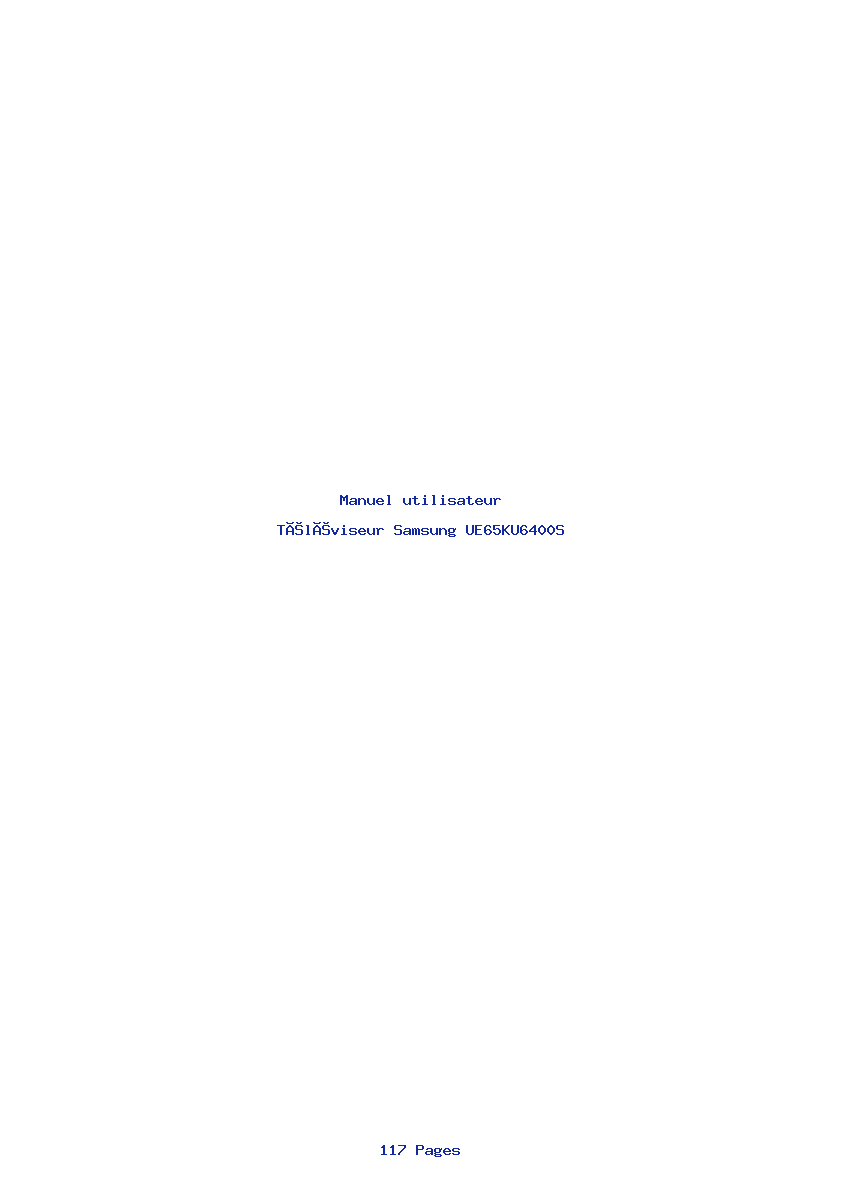 Page 1 de la notice Manuel utilisateur Samsung UE65KU6400S