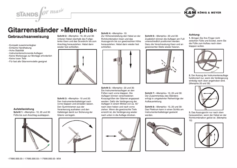 Page 1 of the manual User Manual K&M 17685 Memphis