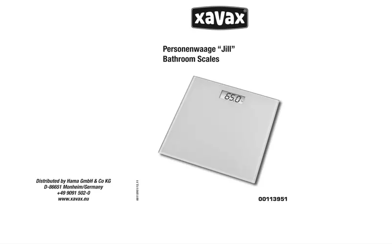 Page 1 de la notice Manuel utilisateur Xavax Jill