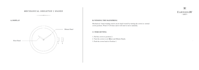 Page 1 de la notice Manuel utilisateur Earnshaw ES-8061-SETA-05