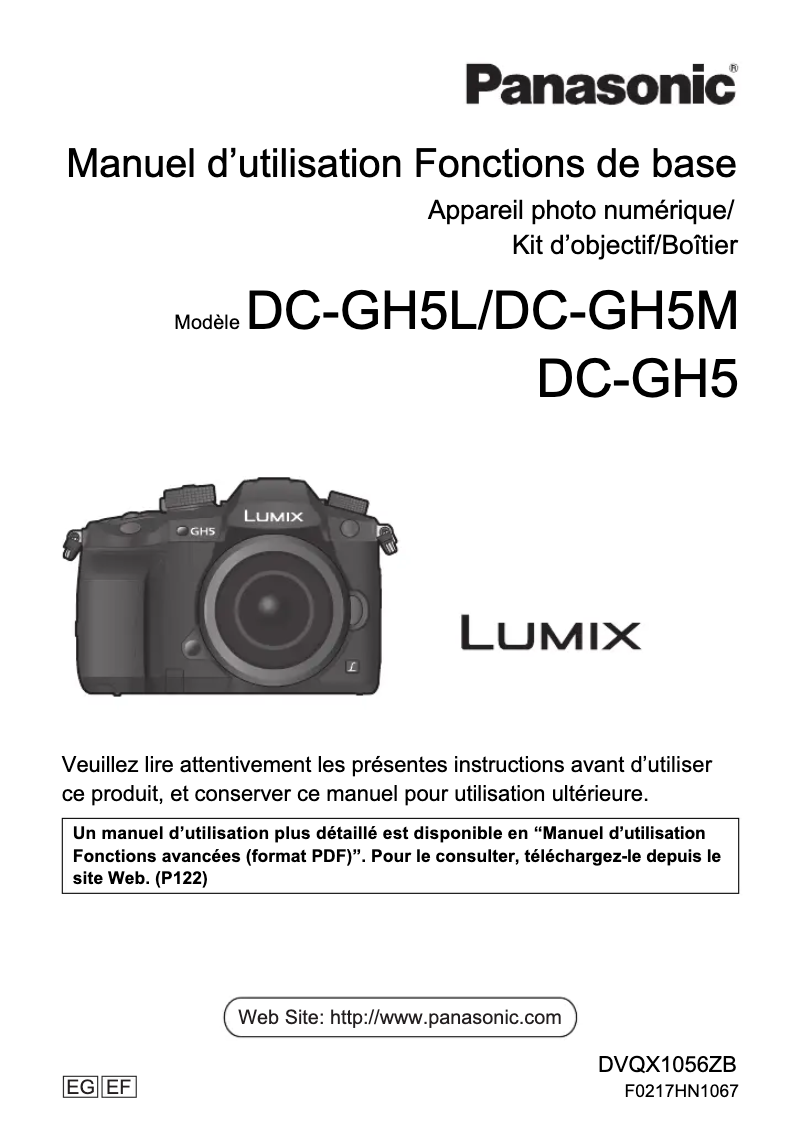 Page 1 of the manual User Manual Panasonic Lumix DC-GH5