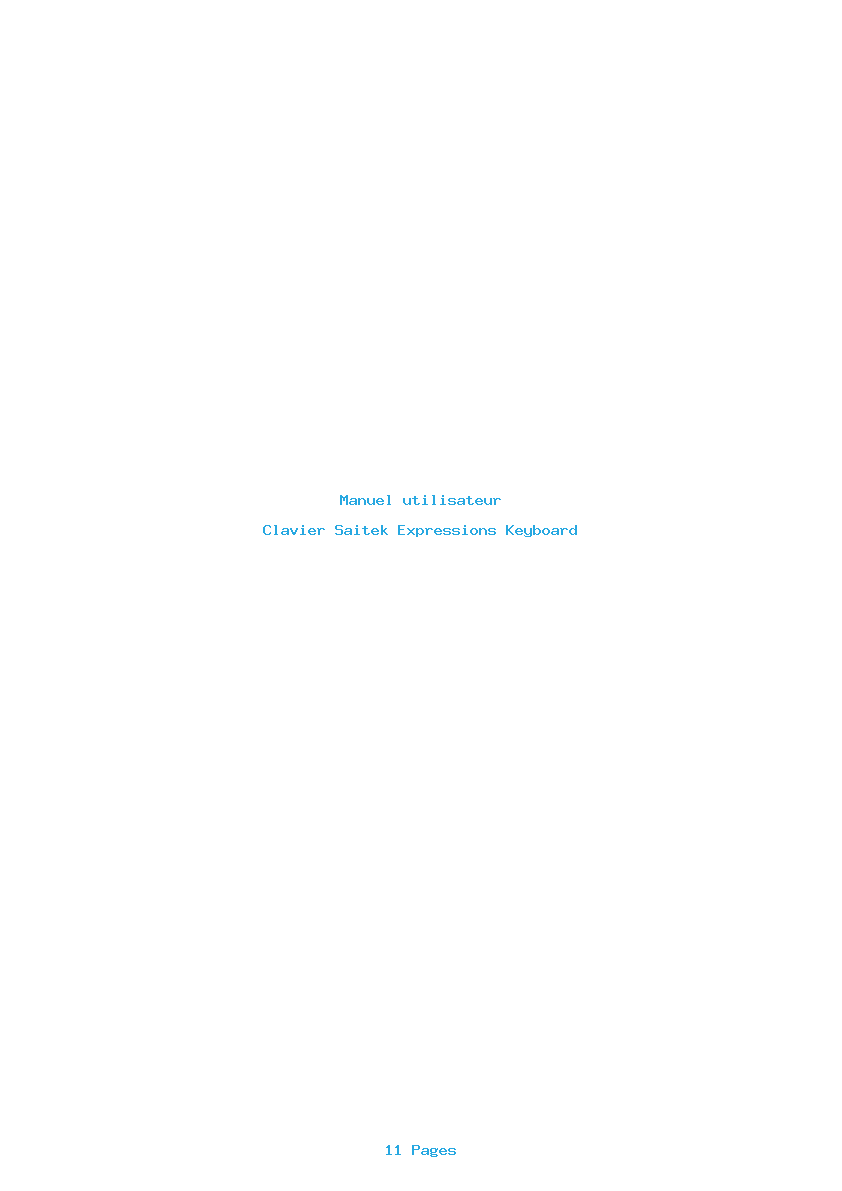 Page 1 de la notice Manuel utilisateur Saitek Expressions Keyboard